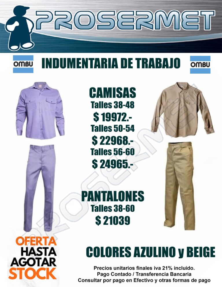 ROPA DE TRABAJO OMBU - OFERTA.!!!